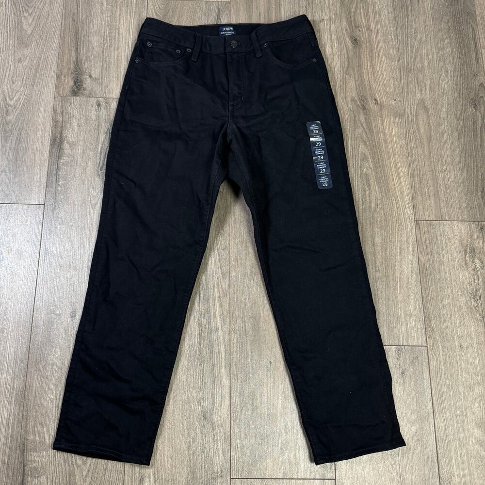 J.Crew Curvy Essential Jeans Womens 29 Black Straight All-day Stretch High Rise